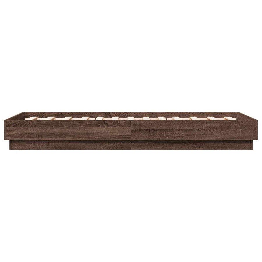 Bedframe bewerkt hout bruin eikenkleur 90x190 cm