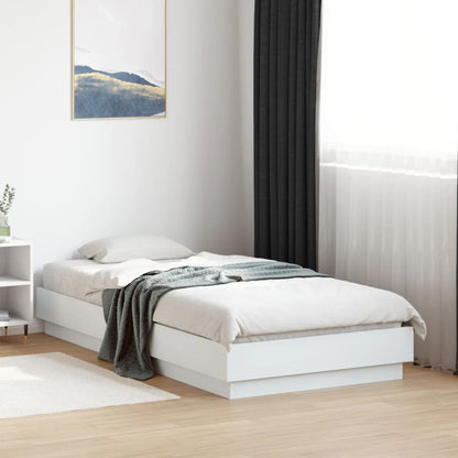 Bedframe bewerkt hout wit 75x190 cm