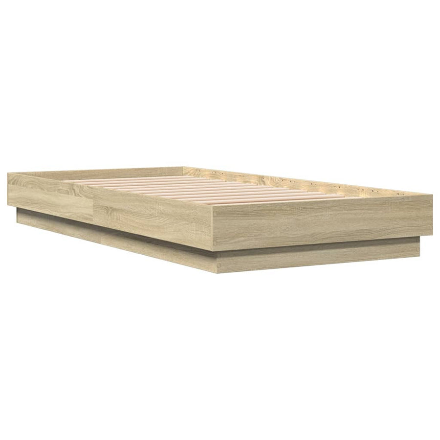 Bedframe bewerkt hout sonoma eikenkleurig 75x190 cm