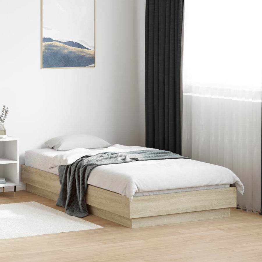 Bedframe bewerkt hout sonoma eikenkleurig 75x190 cm