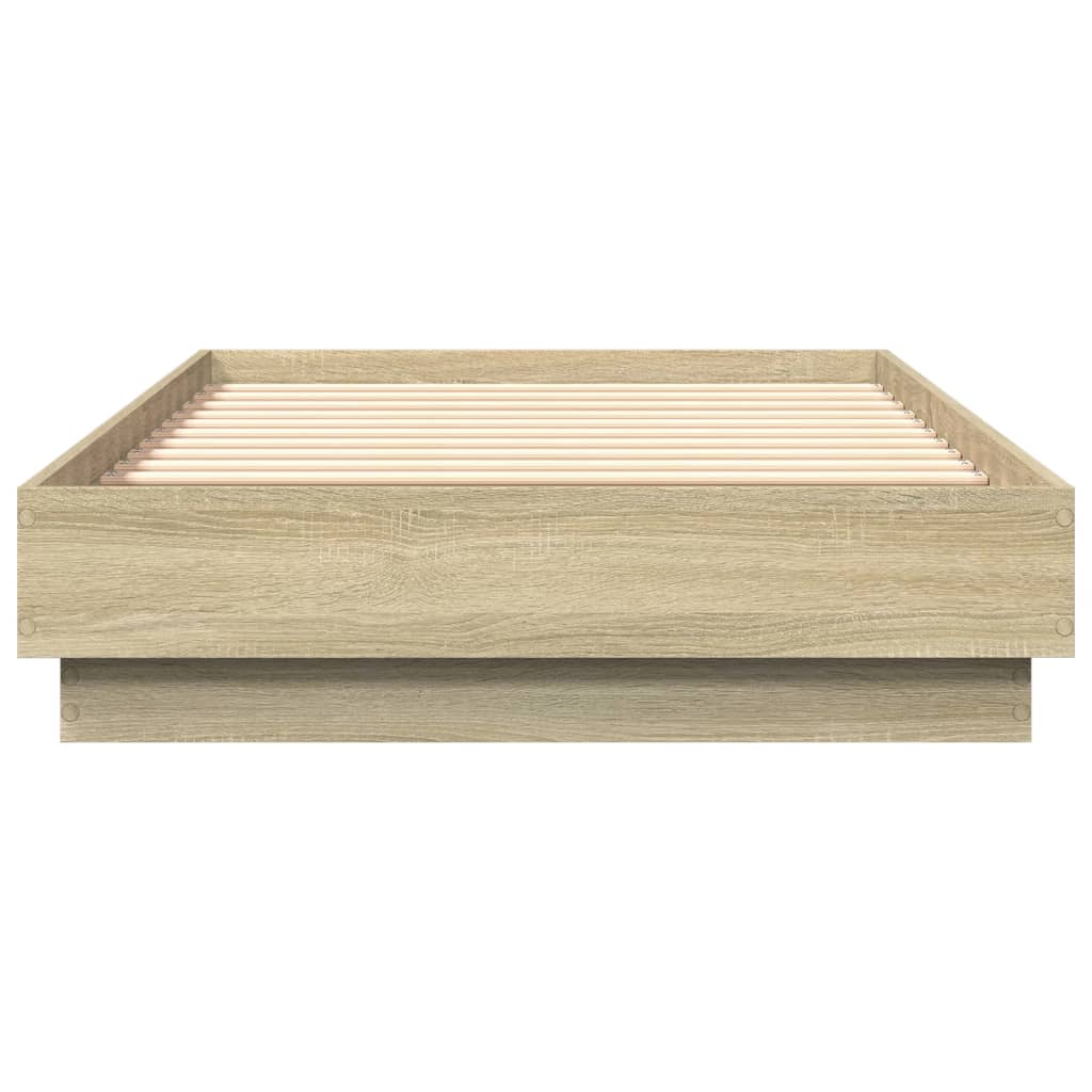 Bedframe bewerkt hout sonoma eikenkleurig 75x190 cm