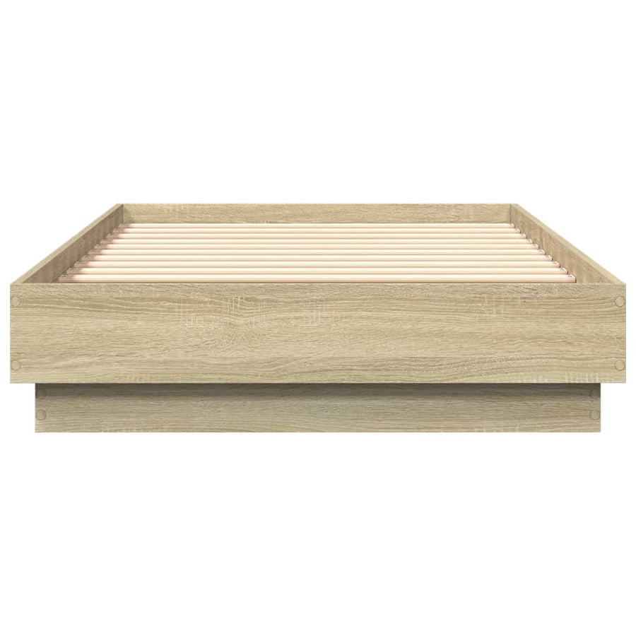 Bedframe bewerkt hout sonoma eikenkleurig 75x190 cm