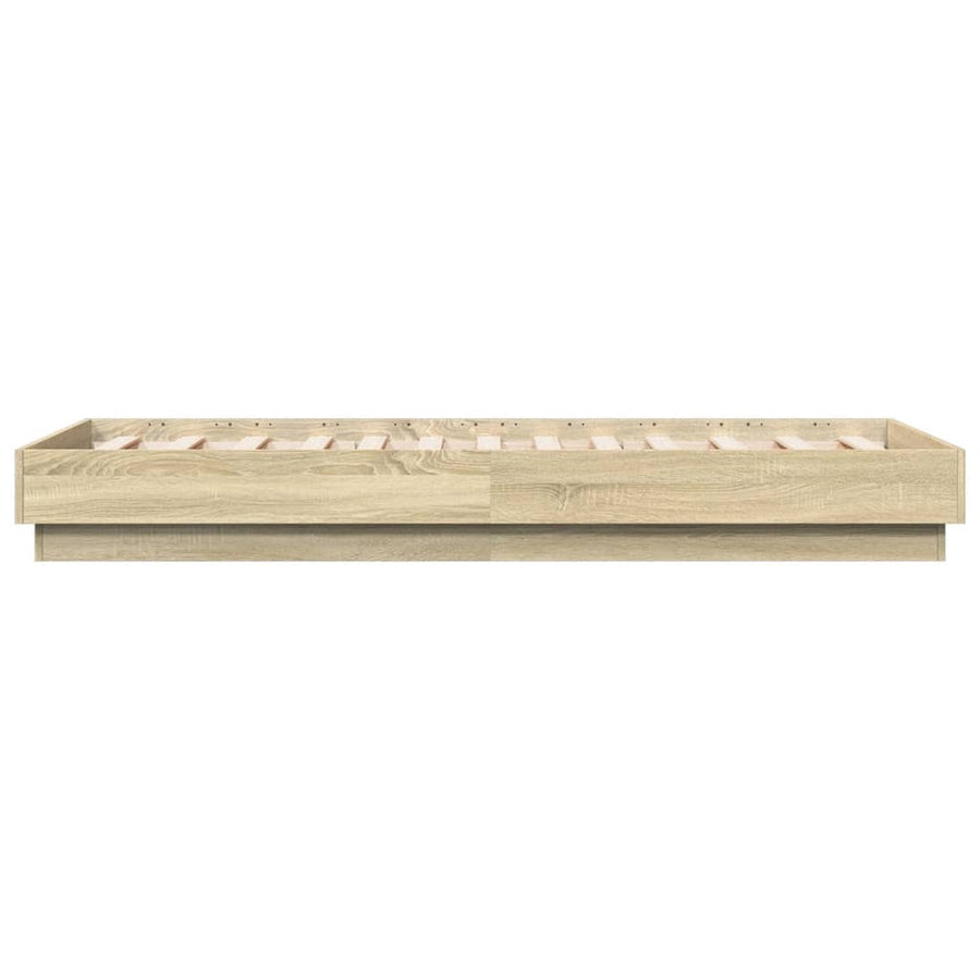 Bedframe bewerkt hout sonoma eikenkleurig 75x190 cm