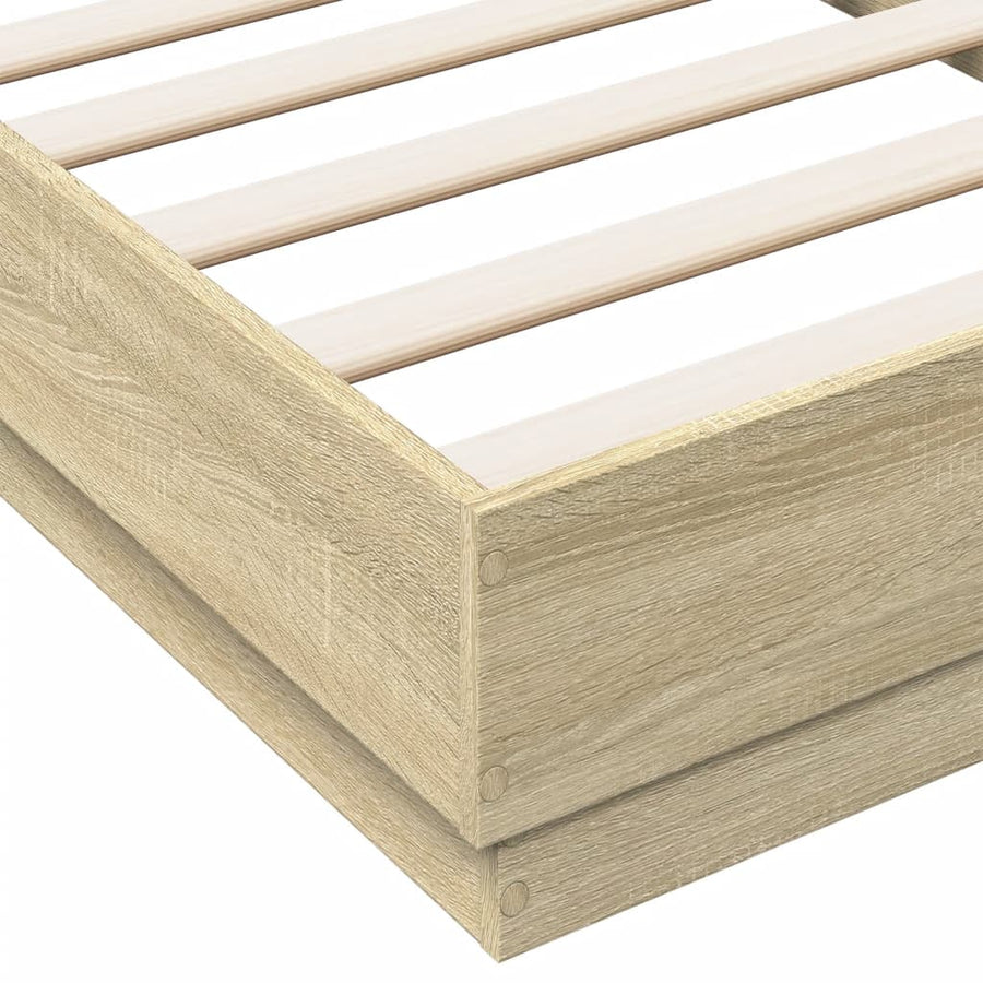 Bedframe bewerkt hout sonoma eikenkleurig 75x190 cm