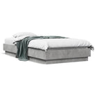 Concrete Grey Carved Wood Bed Frame 75x190 cm