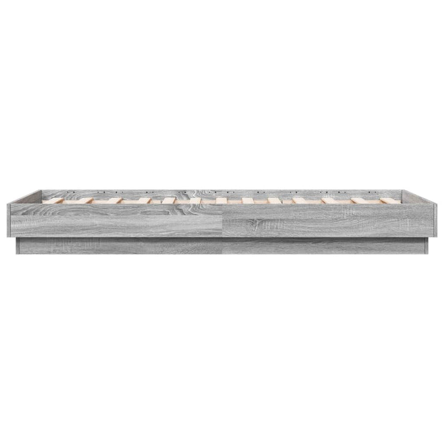 Bedframe bewerkt hout grijs sonoma eikenkleurig 75x190 cm