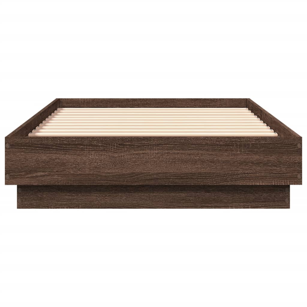 Bedframe bewerkt hout bruin eikenkleur 75x190 cm