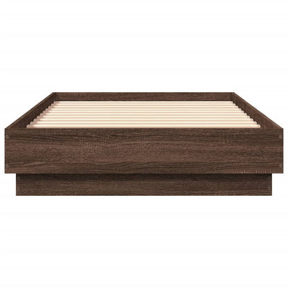 Bedframe bewerkt hout bruin eikenkleur 75x190 cm