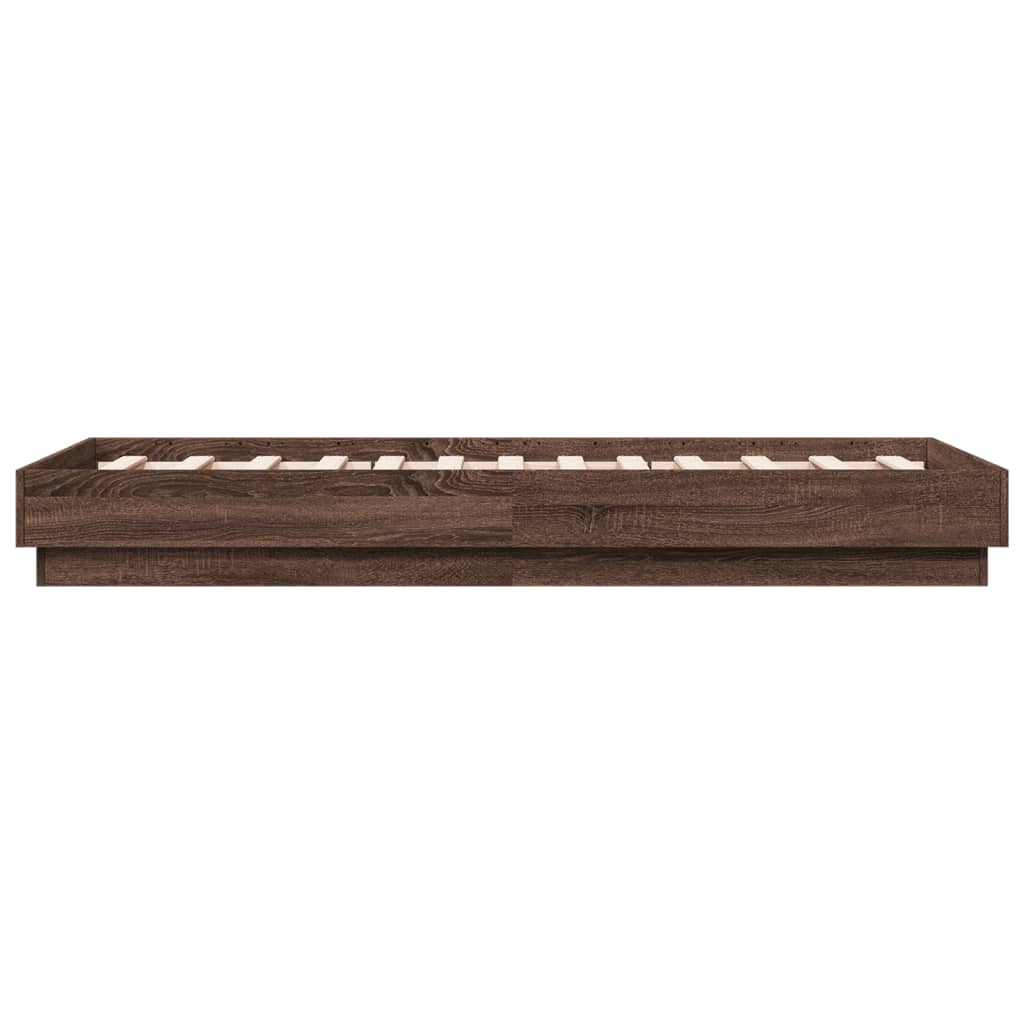 Bedframe bewerkt hout bruin eikenkleur 75x190 cm