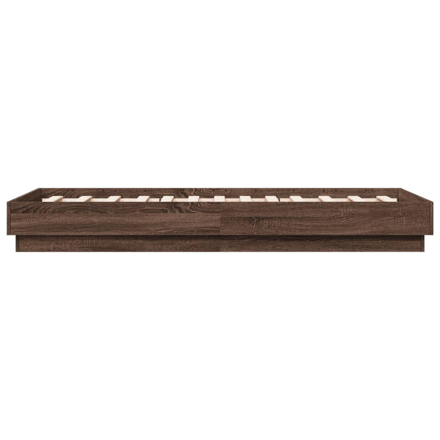 Bedframe bewerkt hout bruin eikenkleur 75x190 cm