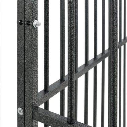 Hondenkennel 4 Panelen Gepoedercoat Staal Zwart