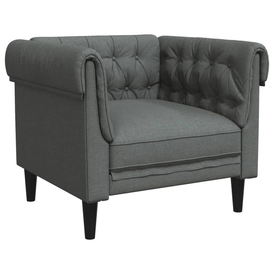 3-Delige Loungeset Stof Donkergrijs