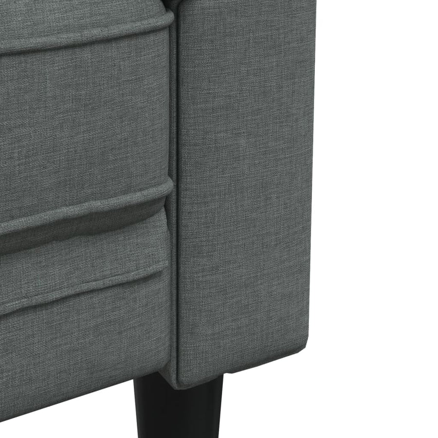 3-Delige Loungeset Stof Donkergrijs