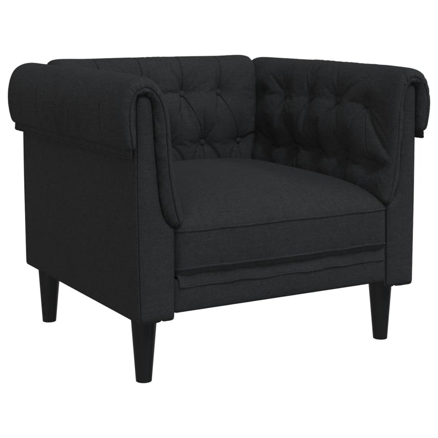 3-Delige Loungeset Stof Zwart