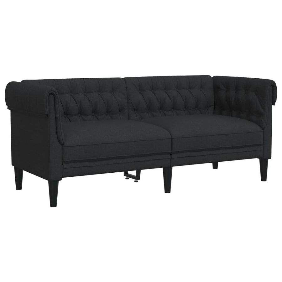 3-Delige Loungeset Stof Zwart