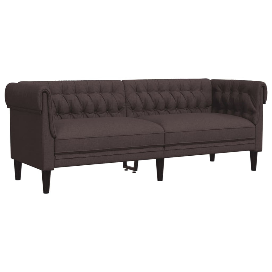 3-delige Loungeset stof donkerbruin