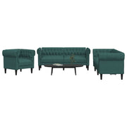 Loungeset 3-delig stof donkergroen