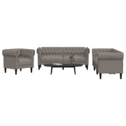 Loungeset 3-delig stof taupe