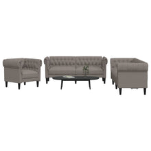 3-Delige Loungeset Stof Taupe Groen