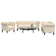 3-piece Lounge set fabric cream-colored