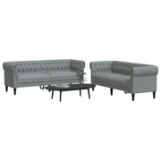 Loungeset stof 2-delig lichtgrijs