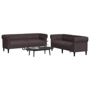 Loungeset 2-delig stof donkerbruin