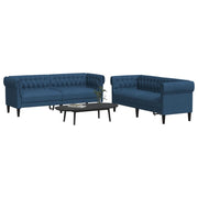 Loungeset 2-delig stof blauw