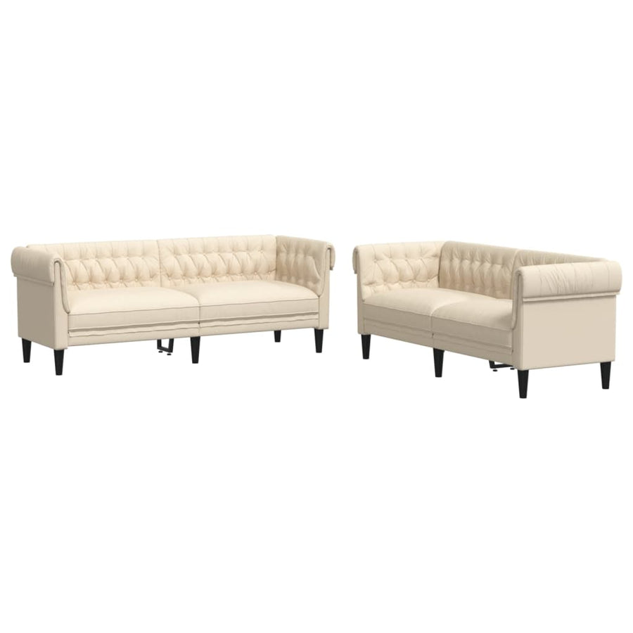 2-delige Loungeset stof crèmekleurig