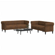 Loungeset 2-delig stof bruin