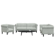 Loungeset 3-delig fluweel lichtgrijs