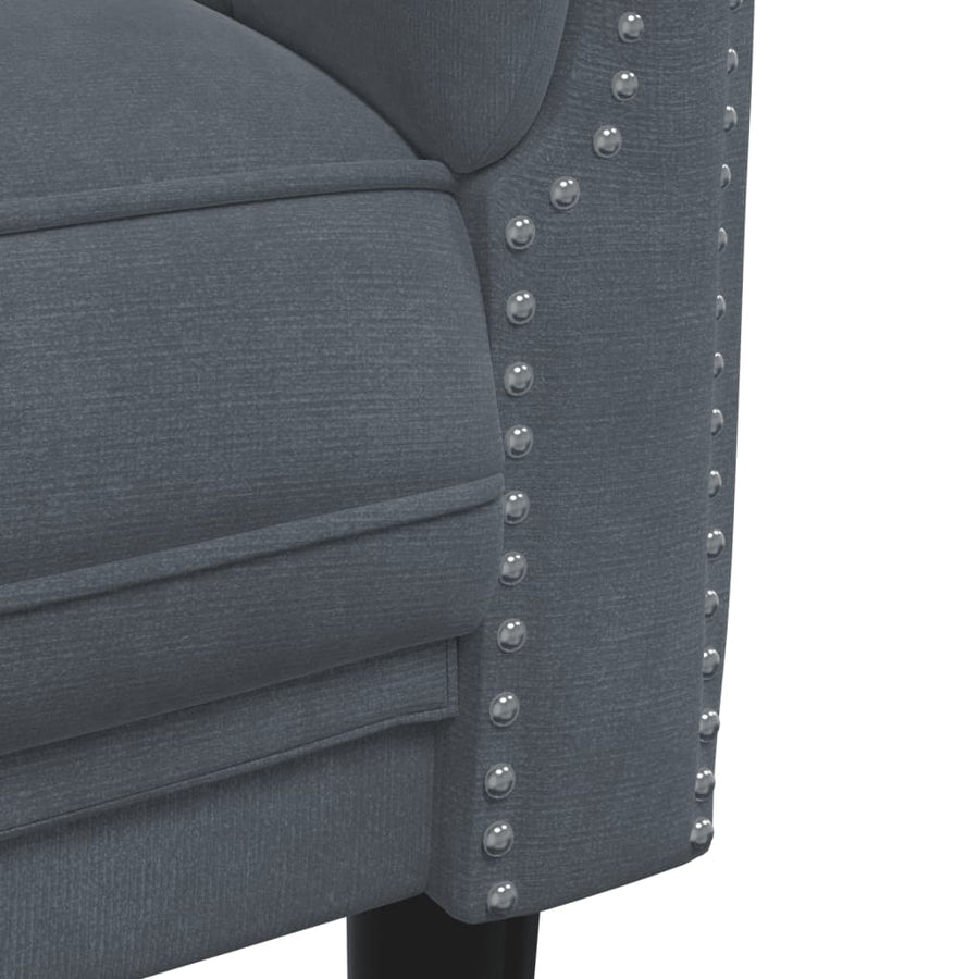 3-delige Loungeset fluweel donkergrijs