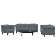 Loungeset 3-delig fluweel donkergrijs