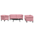 3-delige Loungeset fluweel roze