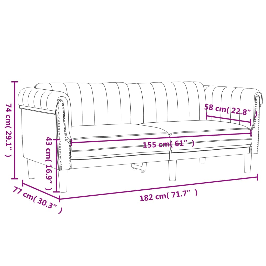 3-delige Loungeset fluweel wijnrood