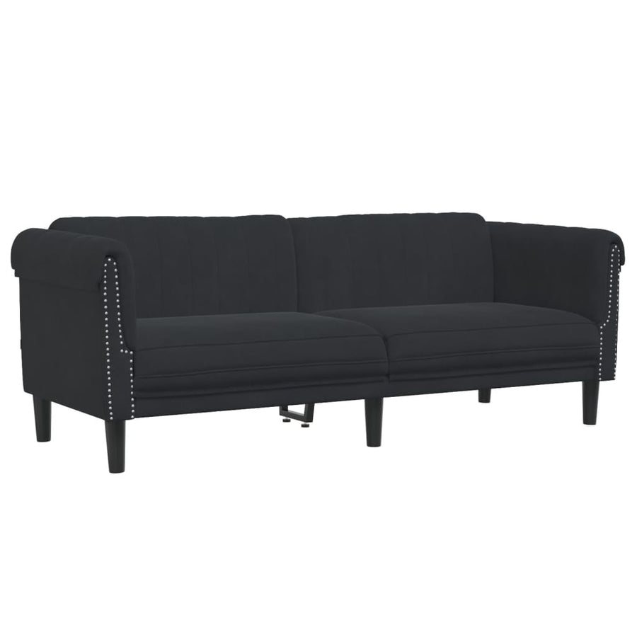3-delige Loungeset fluweel zwart