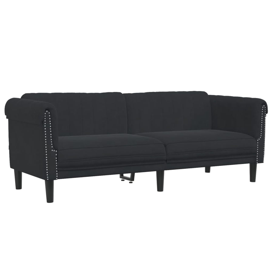 3-delige Loungeset fluweel zwart