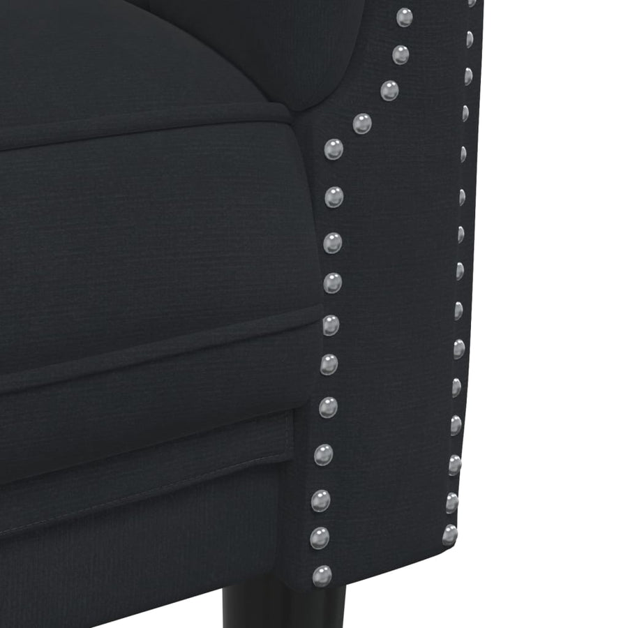 3-delige Loungeset fluweel zwart