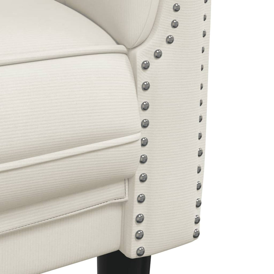 3-delige Loungeset fluweel crèmekleurig