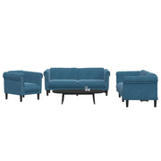 Loungeset 3-delig fluweel blauw