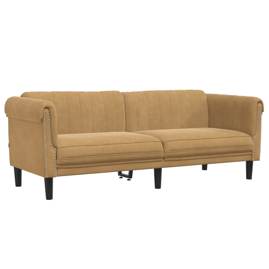 3-delige Loungeset fluweel bruin