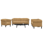 Loungeset 3-delig fluweel bruin