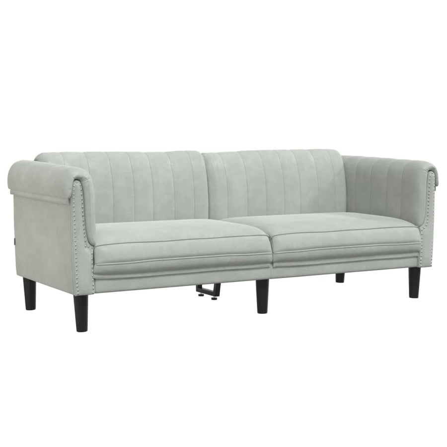2-delige Loungeset fluweel lichtgrijs