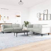 Loungeset fluweel 2-delig lichtgrijs