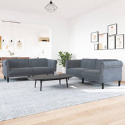 Loungeset 2-delig fluweel donkergrijs