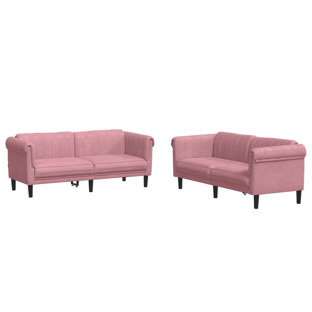 2-delige Loungeset fluweel roze