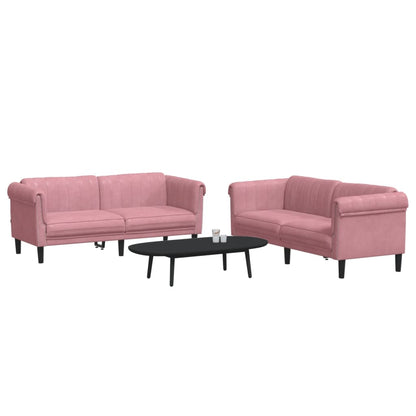 2-delige Loungeset fluweel roze