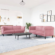Loungeset fluweel roze 2-delig
