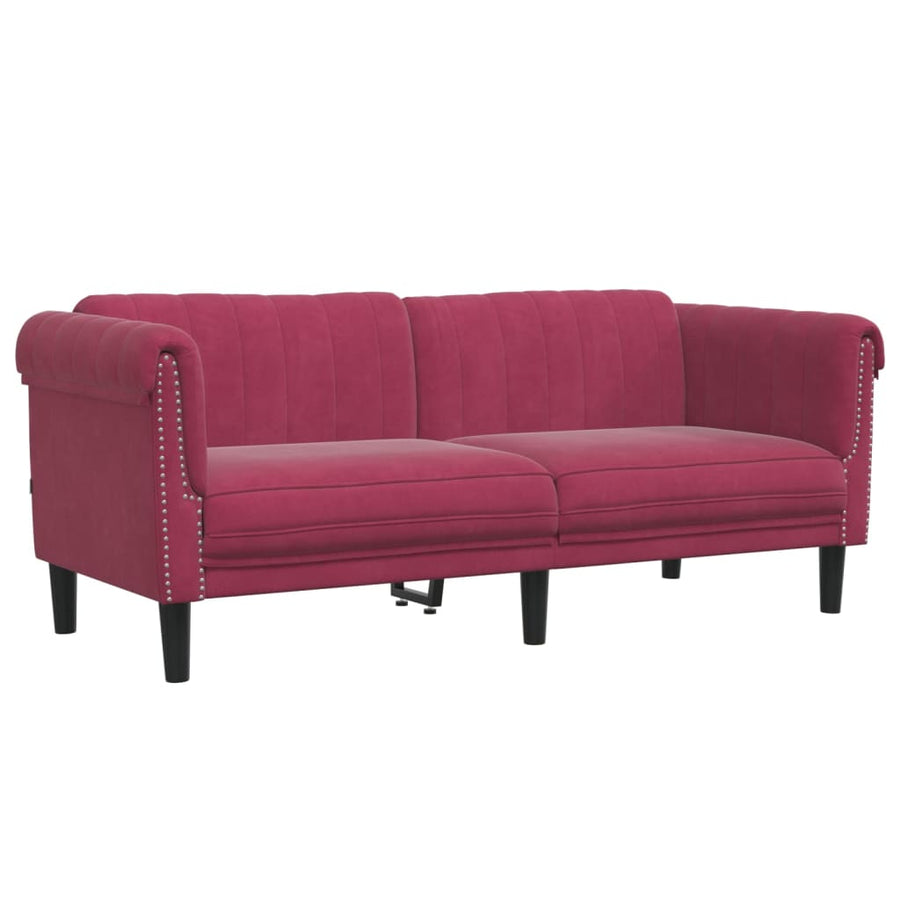 2-delige Loungeset fluweel wijnrood