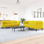 Loungeset fluweel geel 2-delig