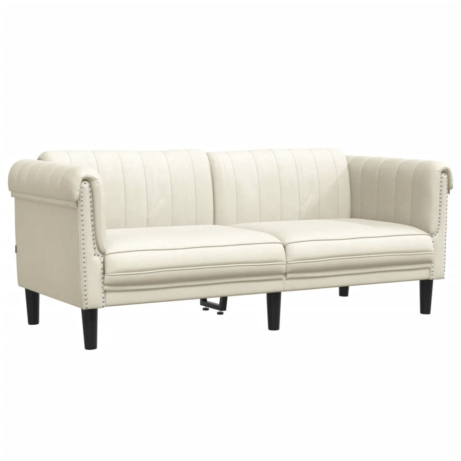 2-delige Loungeset fluweel crèmekleurig